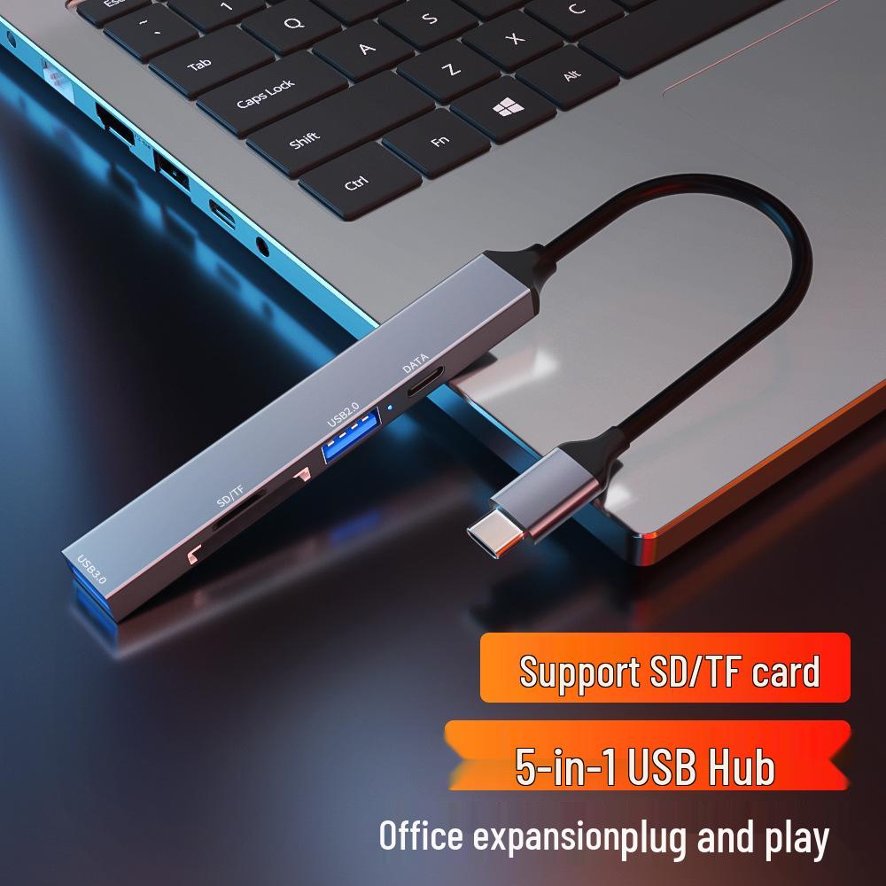 Type-C Multifunction USB 3.0 Hub with SD/TF Card Reader & 5-in-1 Docking Station