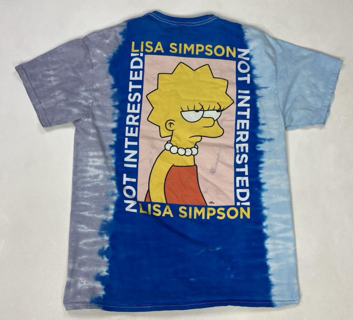The Simpsons Lisa Simpson Not Interested Graphic T-shirt Men Large Blue Tie Dye S