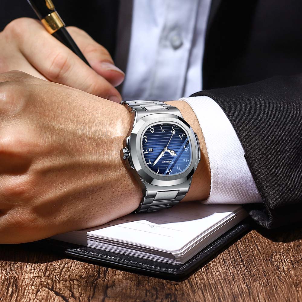 CHENXI New Men's Luxury Quartz Watch Nautilus Style Eastern Arabic numerals Waterproof Fashion Wristwatch for Men Gift