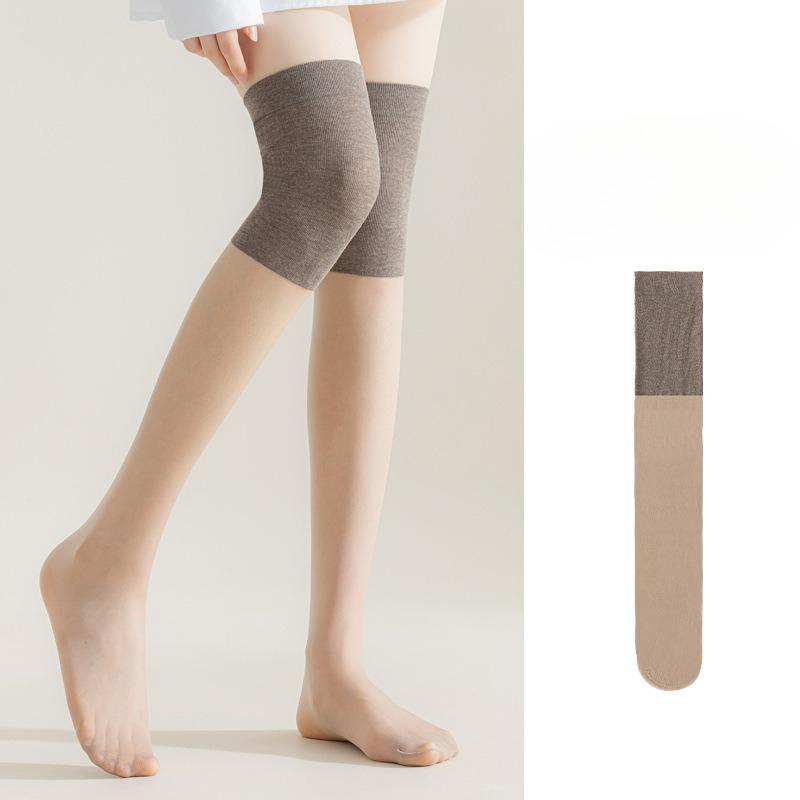 Spring, Autumn and Winter Knee Protection, Air-conditioned Silk Stockings, Long Stockings, Anti-snagging Silk Spliced Over-the-knee Stockings