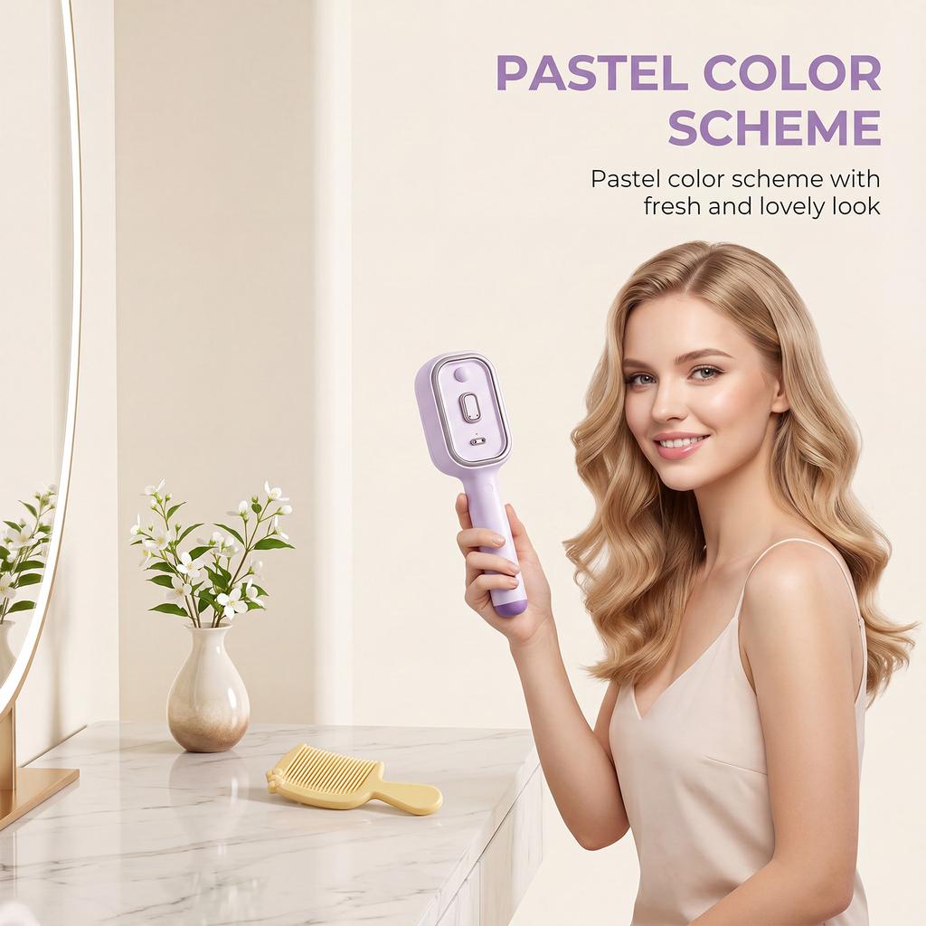 Hair Brush with Spray and Scalp Massage, Rechargeable -Static Cushioned Detangling Comb for Smooth Hair