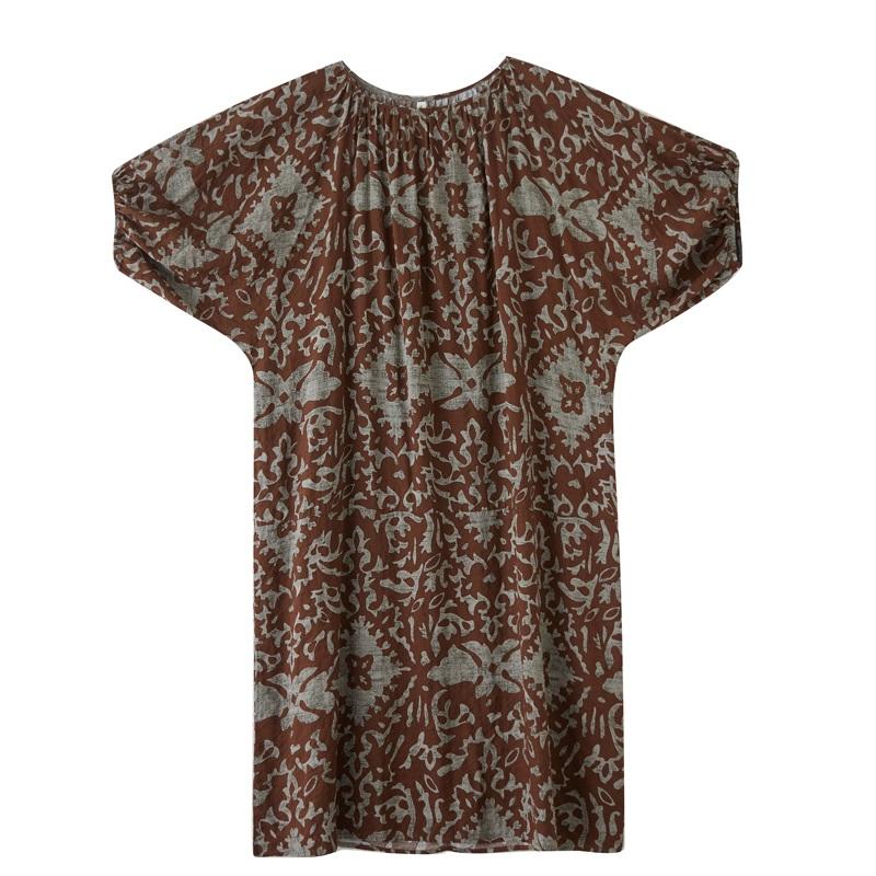 Krátký rukáv Plus size Bavlna vintage puntíkovaný květinový nový v šatech pro ženy ležérní volné maxi dlouhé letní šaty