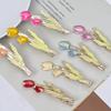 Metal Tulip Flower Hair Side Clip Fringe Bangs Duckbill Clip Women Girls Sweet Headwear Hairpin Hair Style Accessories