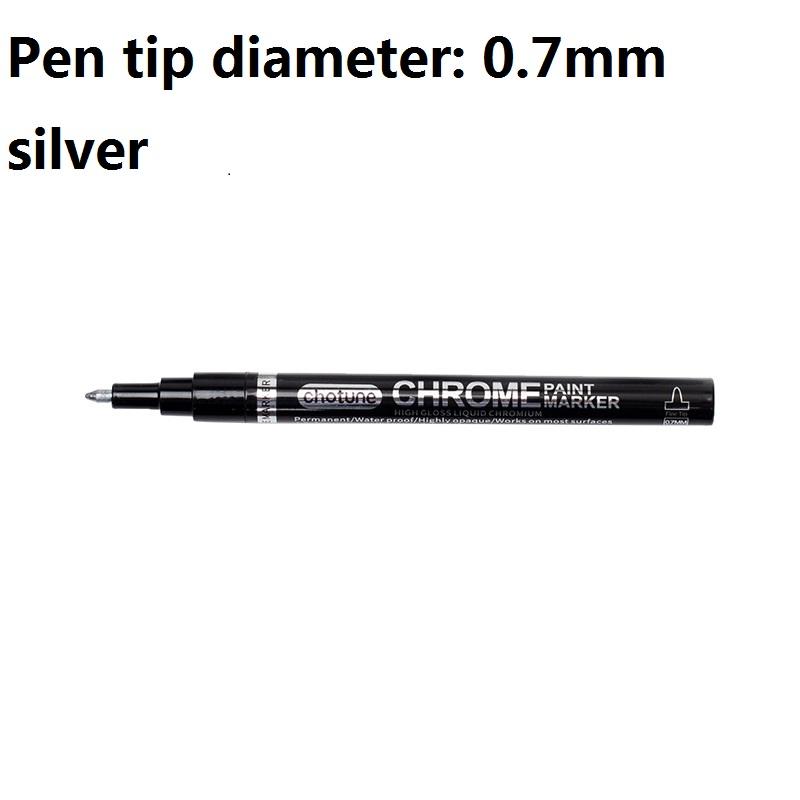 Ηλεκτρομεταλλευτικός καθρέφτης Silver Paint Εγχειρίδιο επισκευής Επιχρωμιωμένο μεταλλικό αδιάβροχο ελαστικό κεραμικό Εγχειρίδιο DIY Touch-up Paint 0,7mm/1mm/3mm Μύτη στυλό