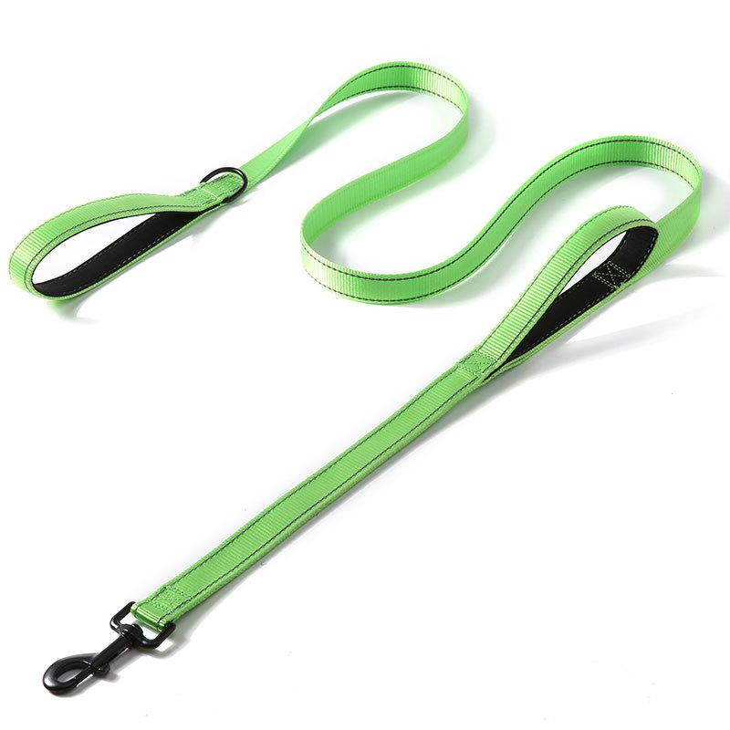 1,2/1,5/1,8m Zweihand-Schwerlast-Doppelgriff-Nylon-Hundeleine Für Training Kontrolle Sicherheitsseil Spaziergang Katzen Hunde Geschirr Leine