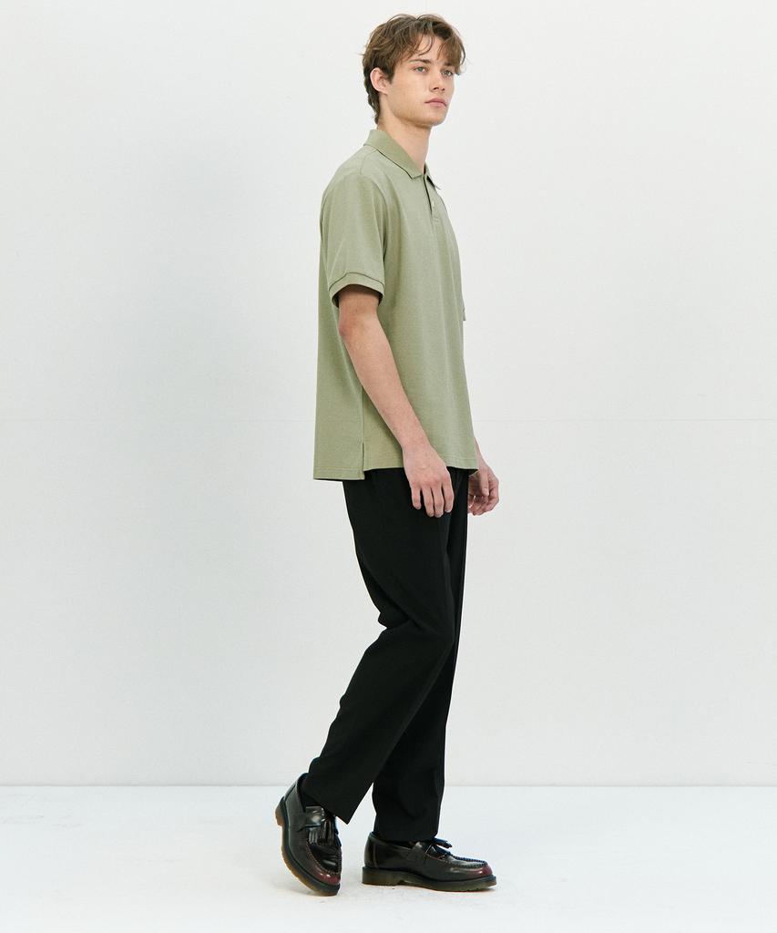 BASIC HOUSE Tr Spandex Loose Tapered Hidden Banding Slacks Lzpt3102