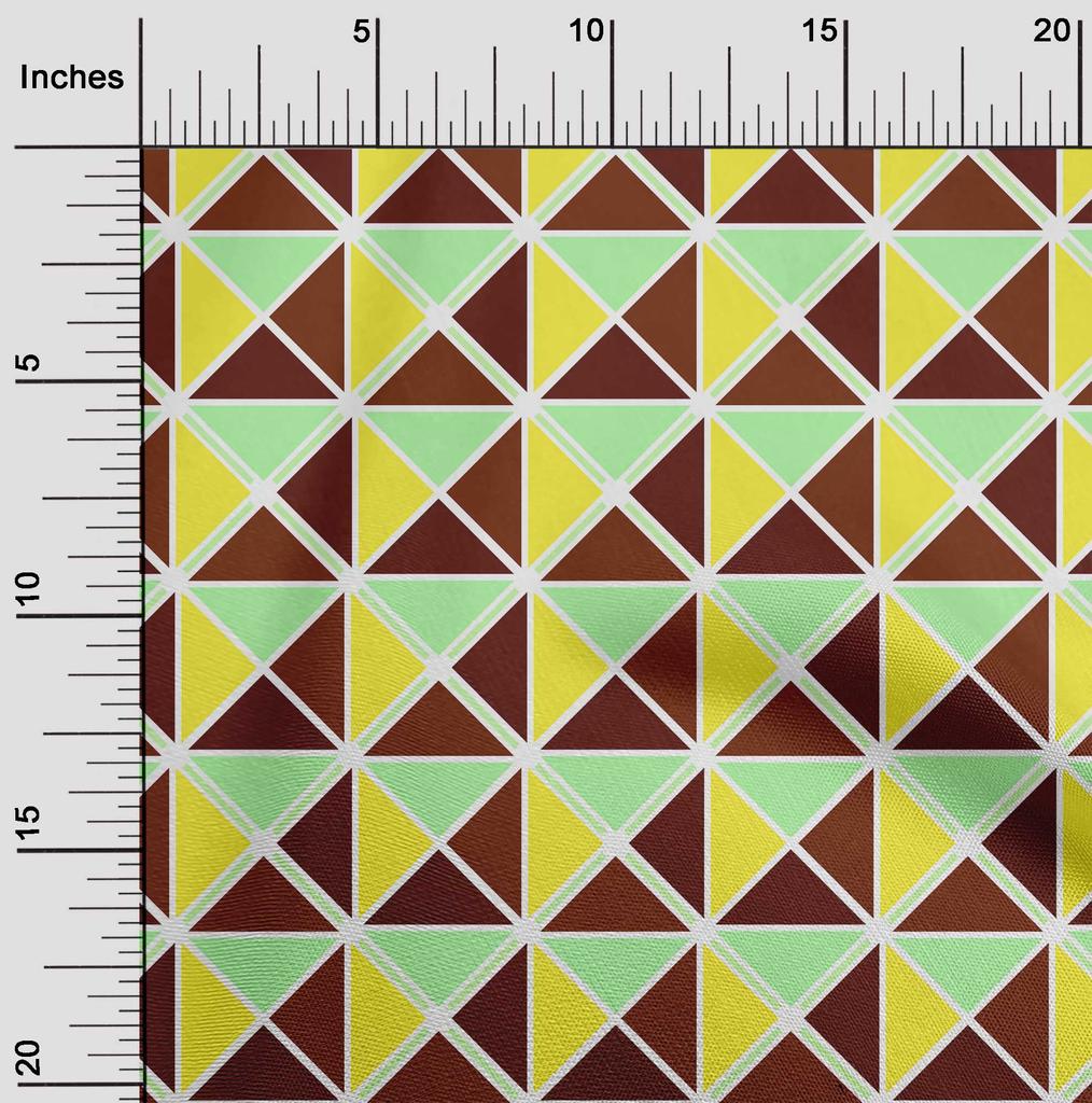 oneOone Georgette Viscose Brown Fabric Geometric  Quilting Supplies Print Sewing Fabric By The Yard 42 Inch