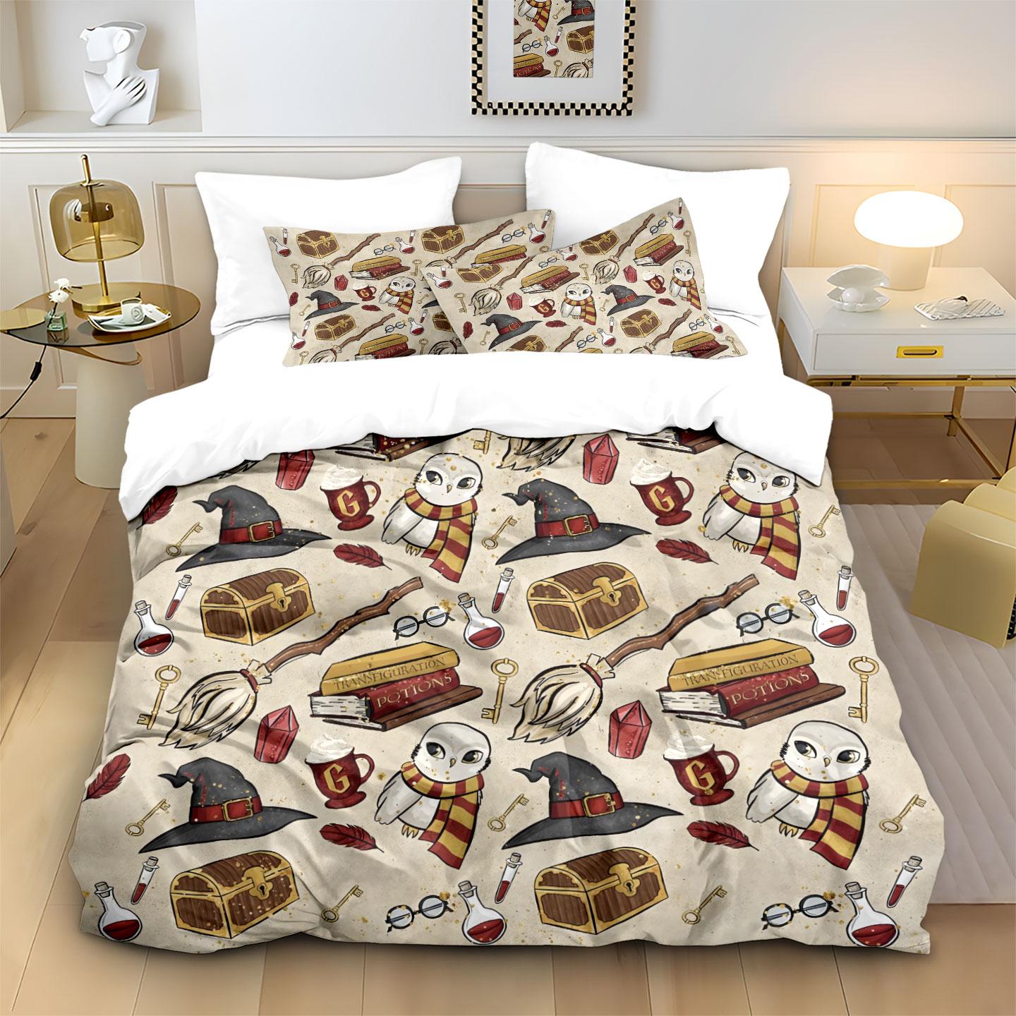 

3pcs Magical World Element Print Coreless Duvet Set Multi Size Bedroom Dormitory Bedding Decoration Comfortable Machine Washable 135x200cm-EU-Single&set