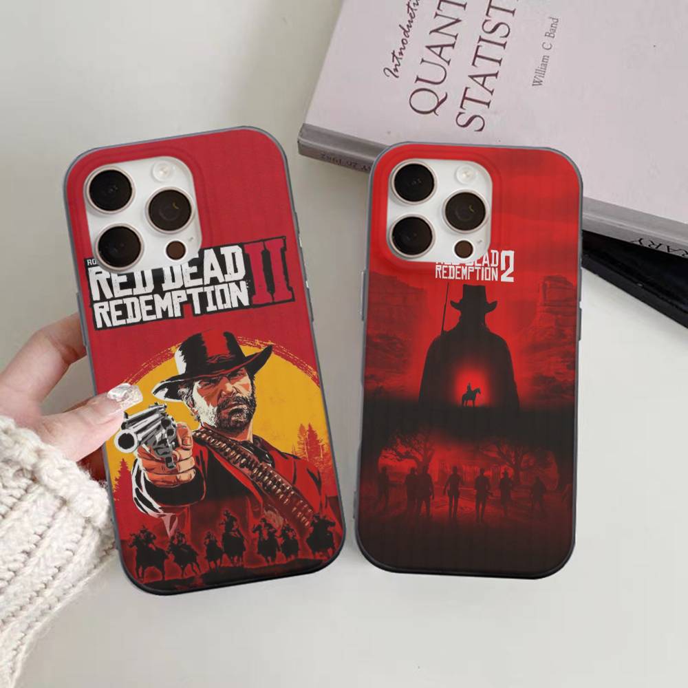 Red Dead Redemption RDR 2 Phone Case For iPhone 17 16 15 11 12 13 14 Pro Max Soft Corrugated Silicone Cover Case