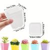 10Pcs Mini Square Flower Pots With Trays Drainage Holes Candy Colors For Succulents Plants Seedlings Home Decor Garden Jxb