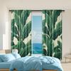 2 Pcs   Versatile Polyester Transparent Curtains for Home Decoration Plant Murals for Use In Bedrooms and Living Rooms