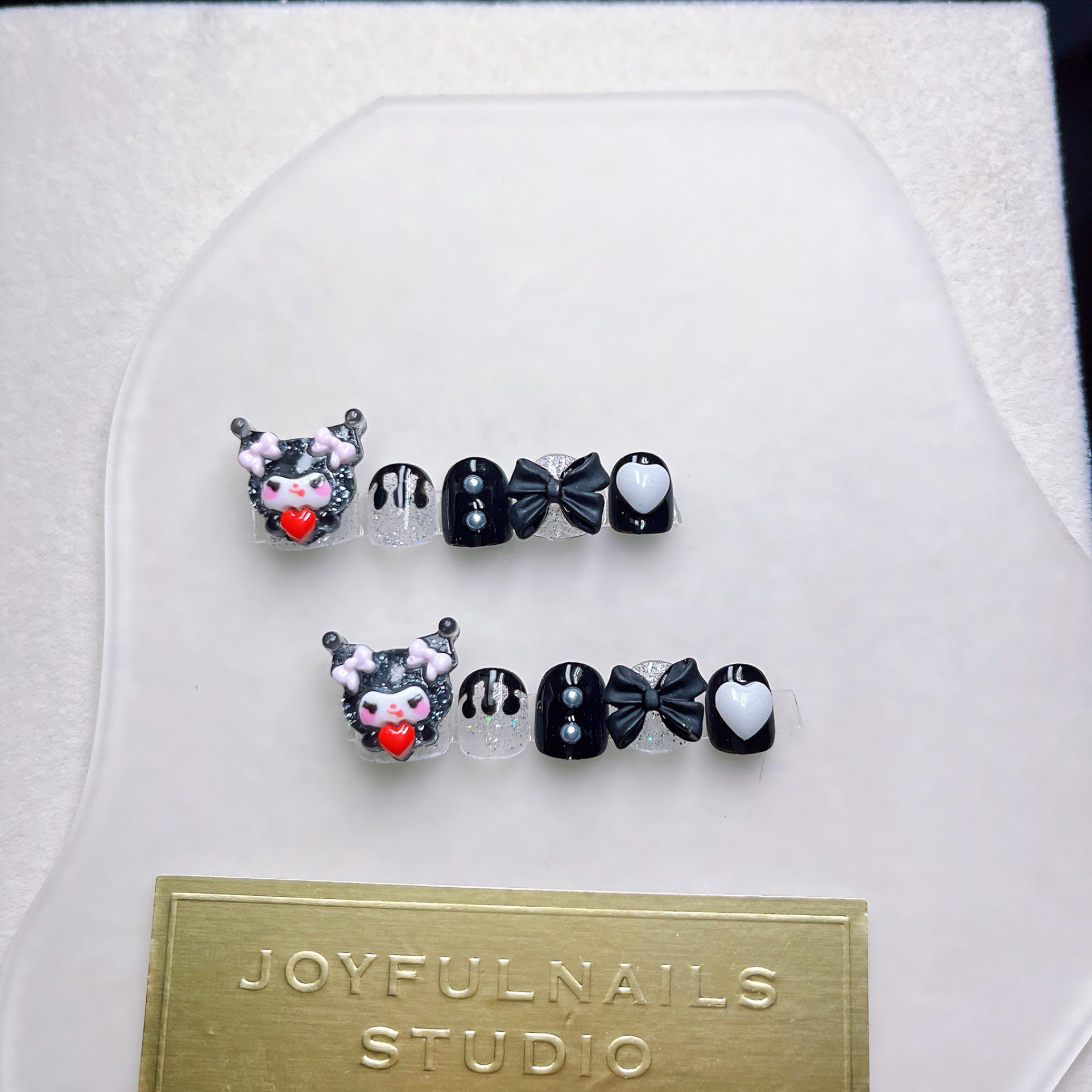 Kitty Kuromi Cartoon Nail Stickers for Kids - Cute Full Cover Design