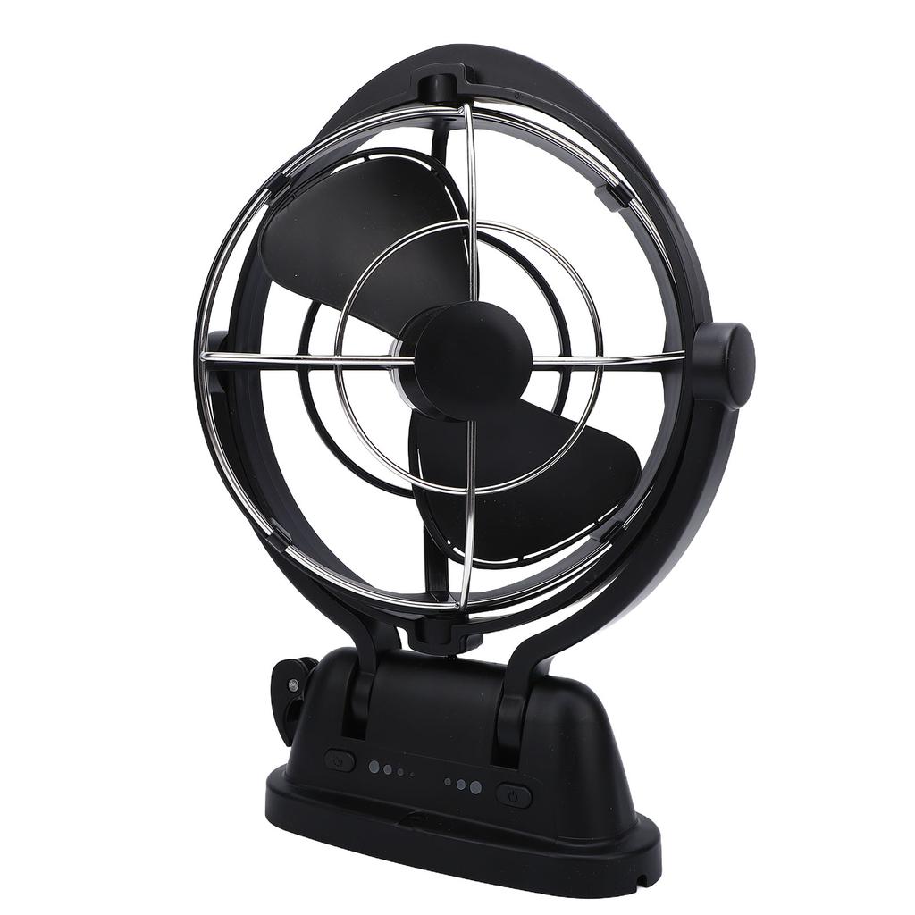 Auto Sensing DC 3 Speed Cabin Fan Quiet Omnidirectional Low Power Draw Fan for Boats and RVs Black
