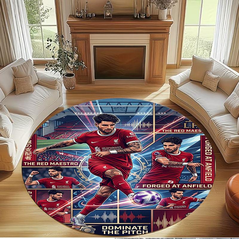 Liverpool Football Club Print Round Rug, Washable Floor Carpet, For Entryway Dorm Laundry Room Office Study, Home Decor Birthday Christmas Gift