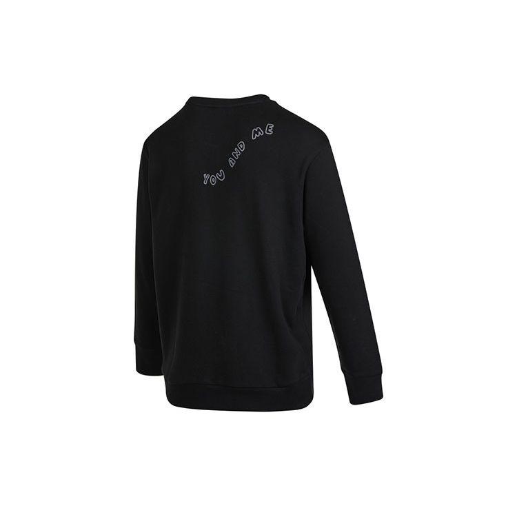 Adidas Logo Print Crew Neck Long Sleeve Sweatshirt Men Tops Black HM7433