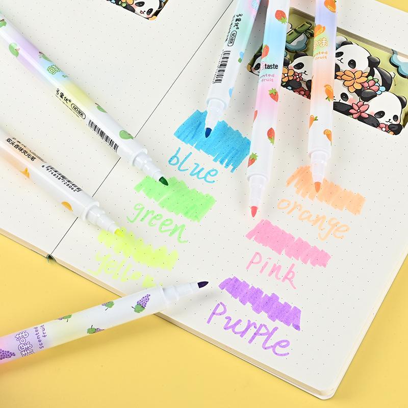 Dual-Ended Fluorescent Highlighter Set for Students and Professionals - Eye-Friendly Marking Pen for Planners.