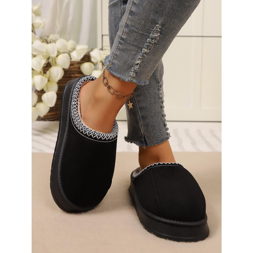 Cotton Slippers for Couples Indoor, Home Plush Winter Home Anti Slip Women's Warm Men's Slippers Autumn and Winter