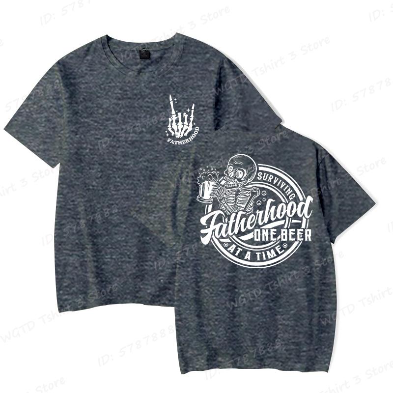 Fatherhood Tshirt Surviving Fatherhood One Beer At A Time Print Tshirts Funny Dad Tees Drinking Husband Fathers Day Gift