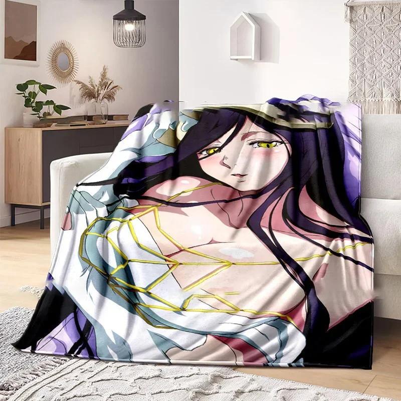 3D Print Overlord Anime Blanket Soft Sofa Cover Throw Blanket Fleece Tapestry Lightweight Warm Bed Blankets for Bedroom Couch