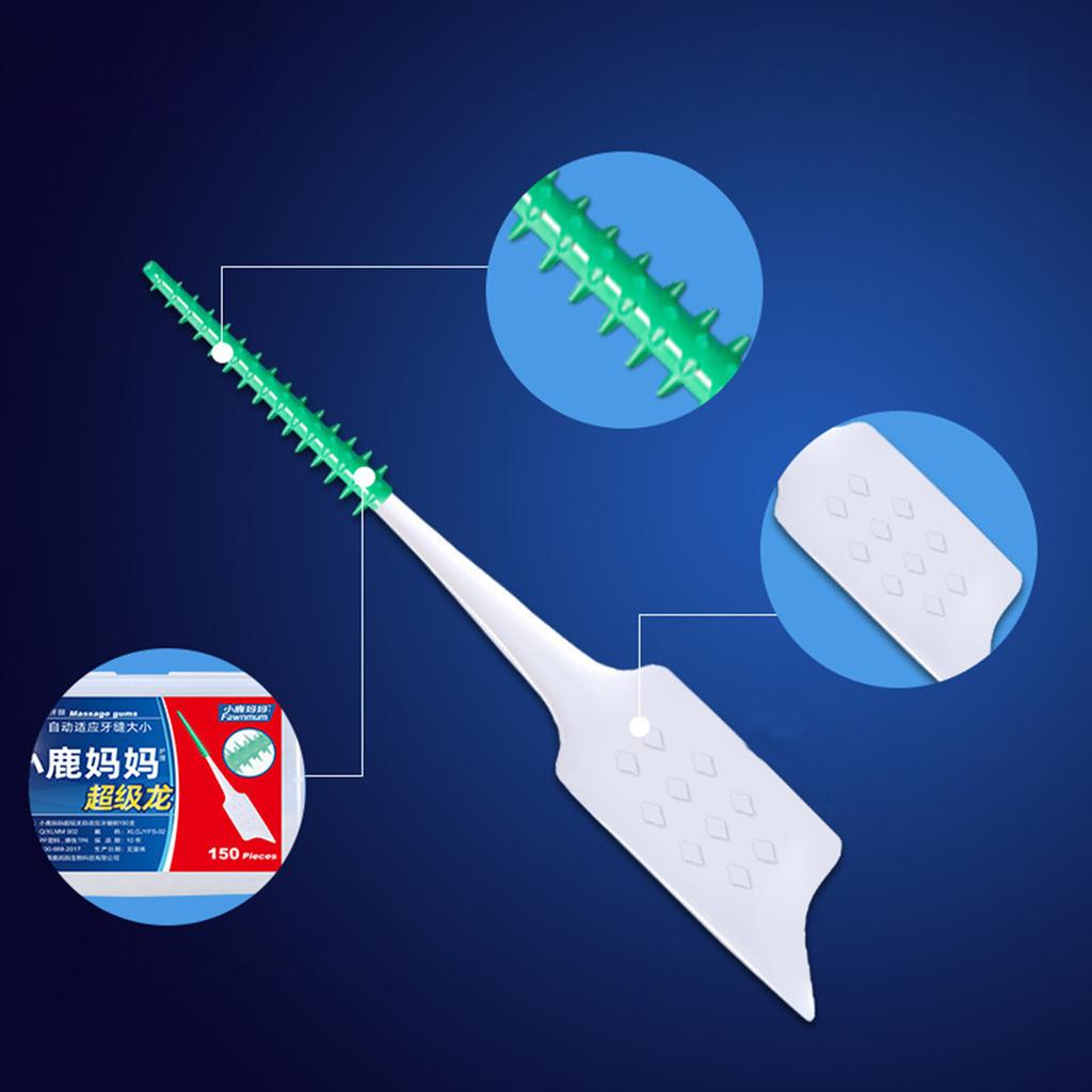 150 Stück Zahnstocher aus weichem Silikon, Zahnstocher, Zahnseide, Interdentalbürste, Zähne kleben
