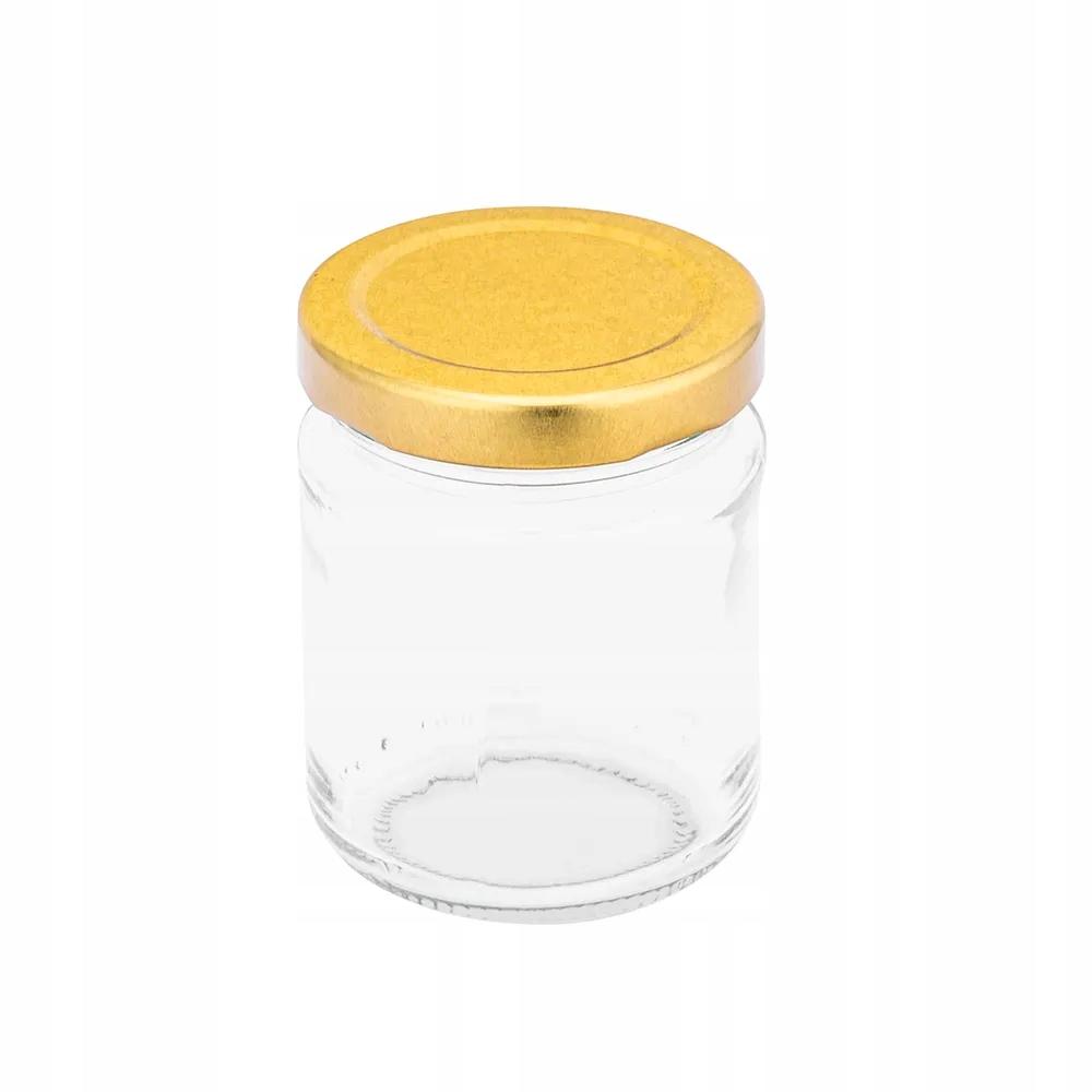 Glass Jars for Preserves Golden Lids for Jam Set of 6 Pieces 135 Ml