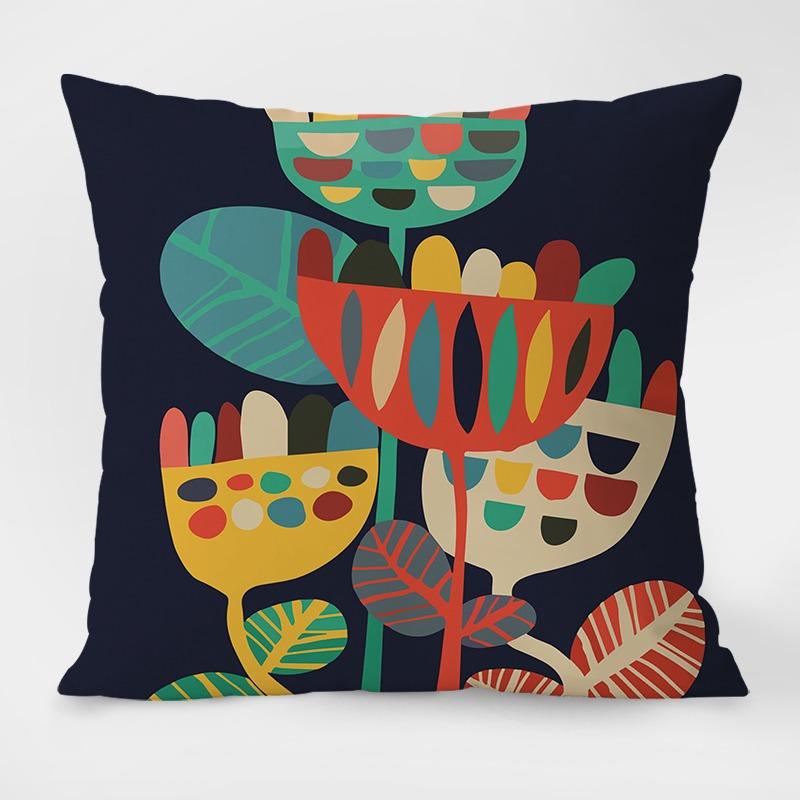 Geometric Colorful Pattern Decorative Pillowcase Living Room Bedroom Square Cushion Pillowcase