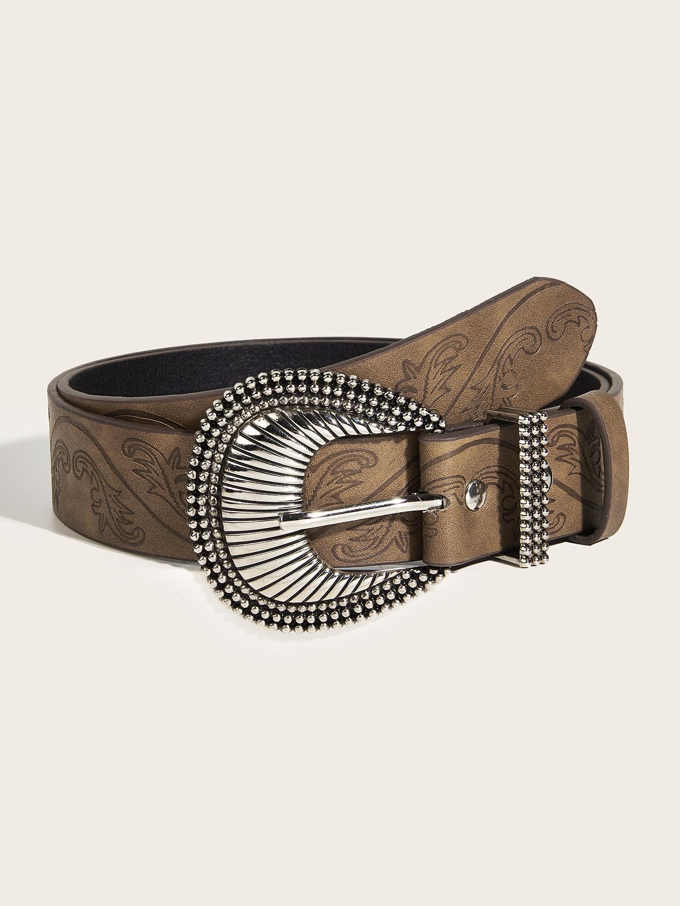 

И Ремень Универсальный Утягивающий Ретро Дизайн Коричневый Текстурированный Ремень Пояс Нейтральный