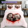 3pcs Duvet Cover Set (1*Duvet Cover + 2*Pillowcase, Without Core), Bride of Chucky Print Bedding Set, Bedroom Decor, All‑Season, Birthday Gift