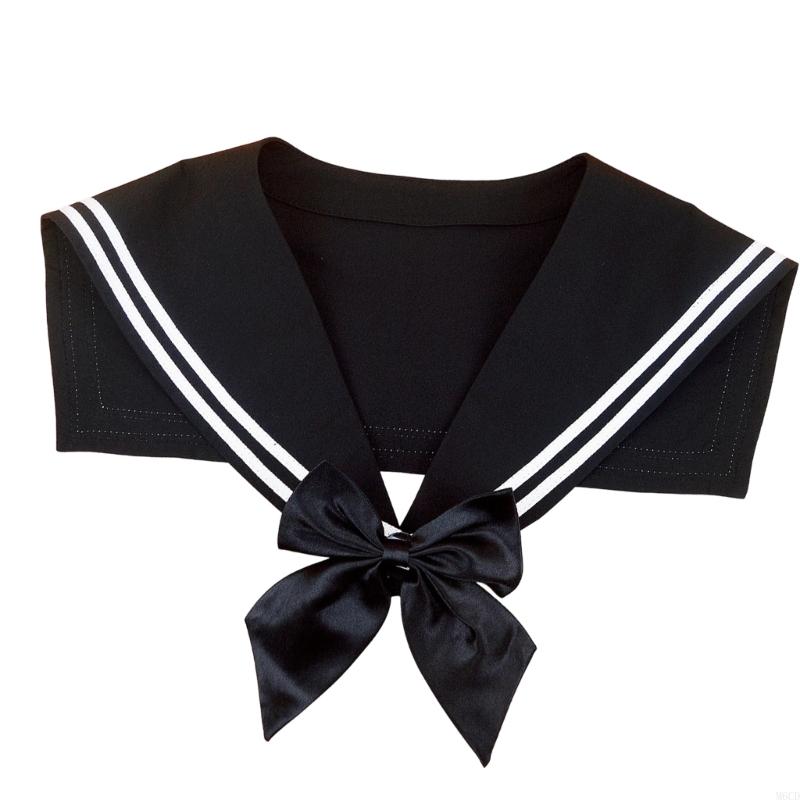 M6CD Sailor Inspired Detachable Collar Fashion False Collar Fashion Neckpiece For Themed Parties Professional Dress
