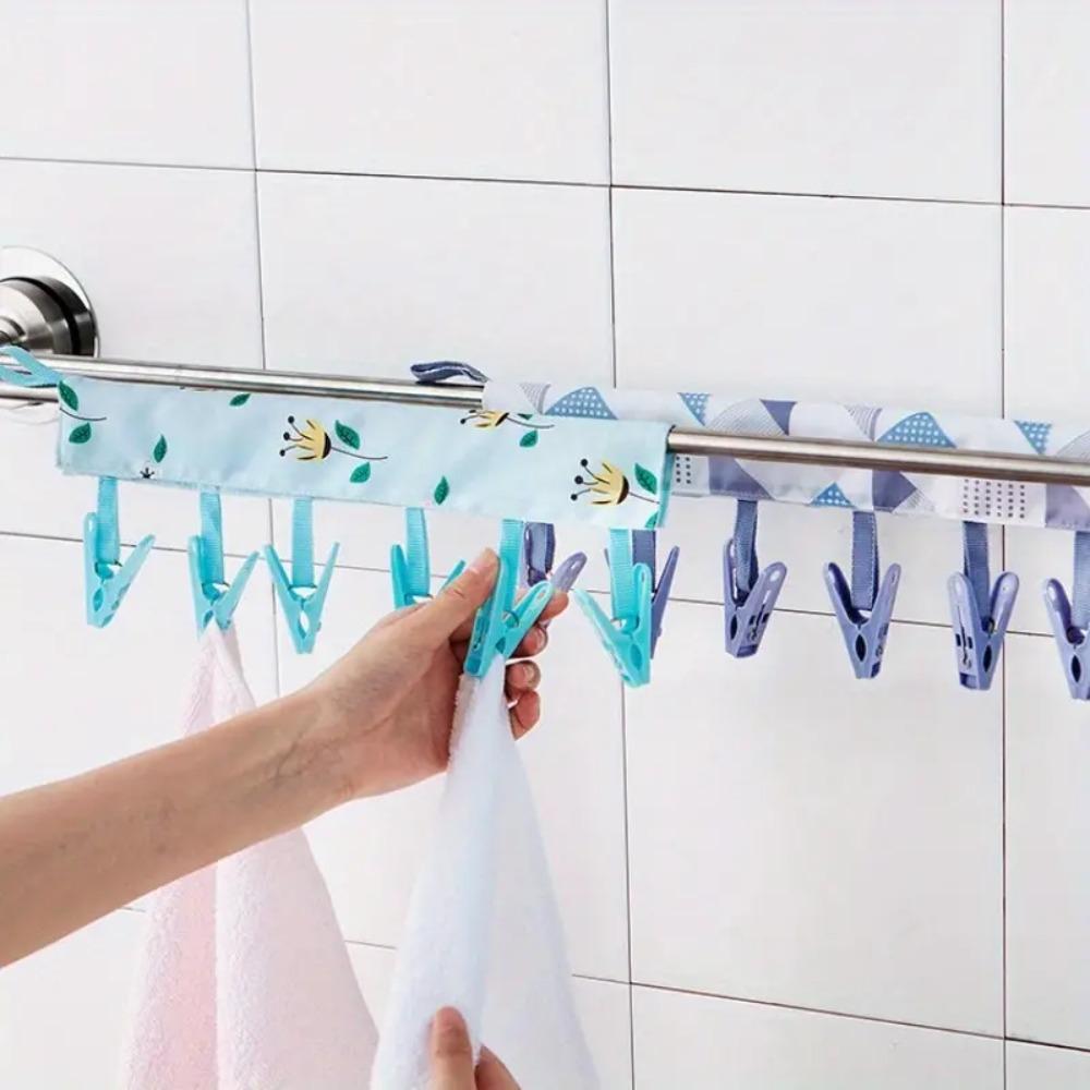 

Plastic Folding Clothes Hanger Portable Socks Clips Durable Multi-Head Clip Travel