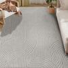 Living Room Rug 160 X 120 Cm, Thick Pile Geometric Rug, Soft and Anti-Slip, Grey