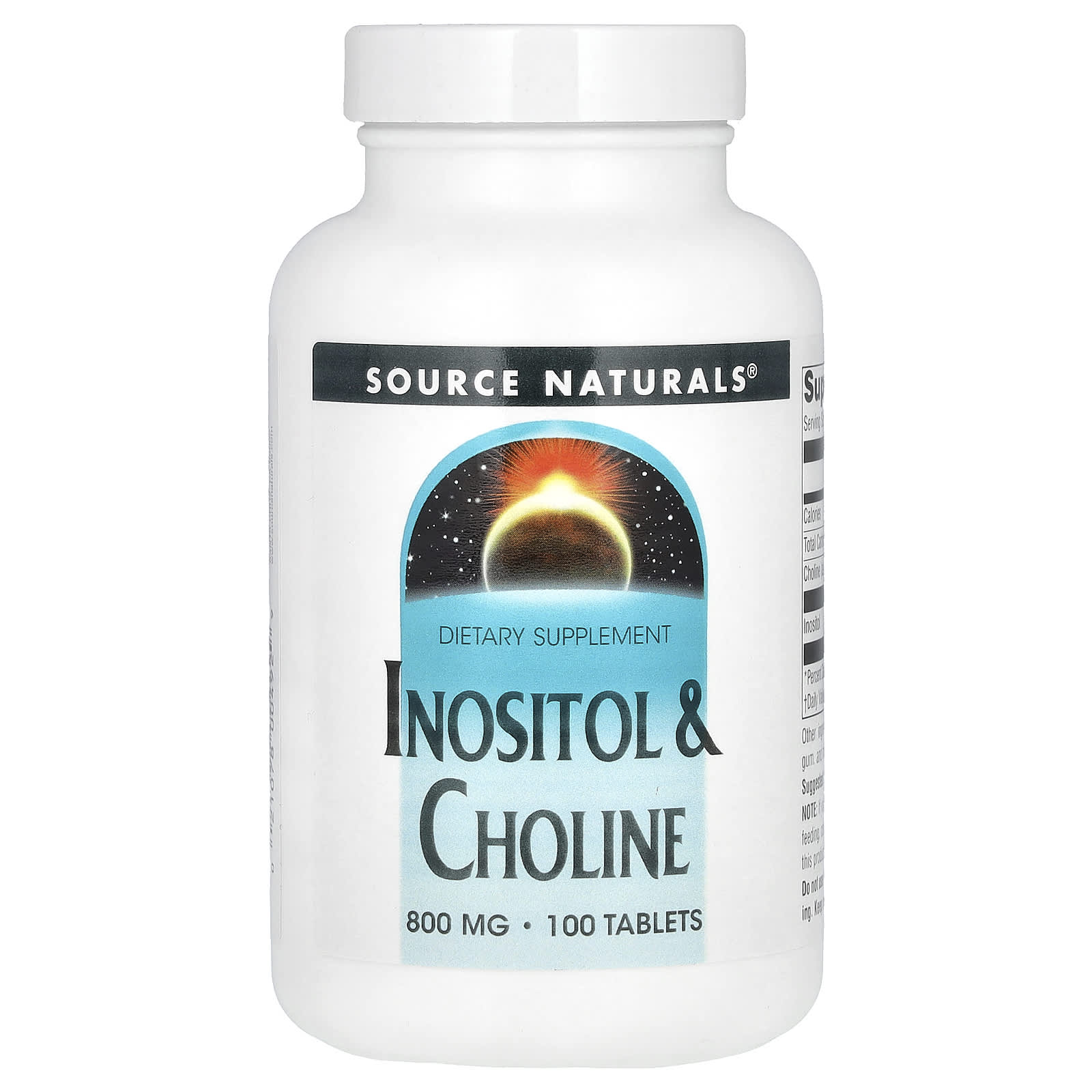 

Source Naturals, Інозитол та холін, 800 мг, 100 таблеток