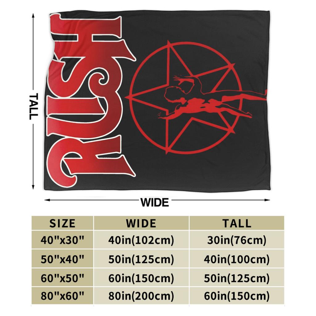 Mantas Rush Band Logo Holy Starmans Suaves de Felpa Gráfica Mantas de Cama Para Dormitorio de Niñas Niños Colcha de Franela Cubre Cama