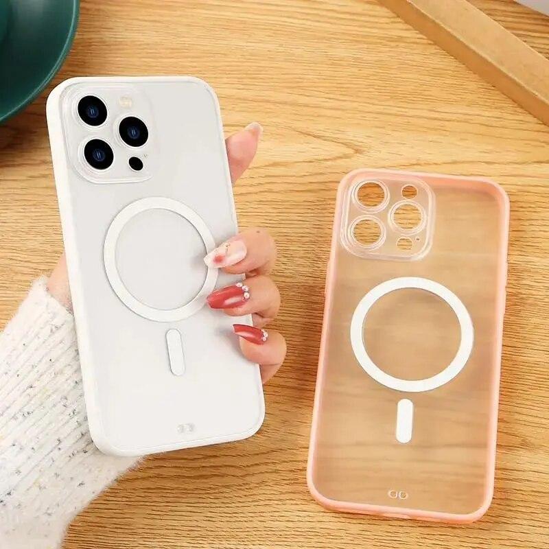 Luxury Ultra Thin Matte Magsafe Magnetic PC Hard Case For iPhone 15 14 13 12 11 Pro Max Frosted Coque Case For iPhone 15 14 Plus