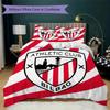 Athletic Club de Bilbao Ensemble de couette à motif Housse de couette Taie d'oreiller Décoration de maison Cadeau d'anniversaire (1 * housse de couette + 2 * taie d'oreiller sans garnissage)