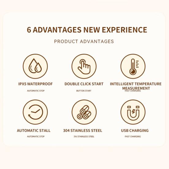 Self-Stirring Magnetic Coffee Cup with Temp Display 304 Stainless Steel Magnetic Stirrer Leak-proof Coffee Mug Drinkware