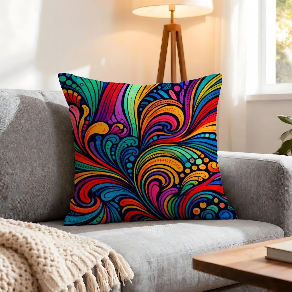 Pattern Colorful Pattern Cushion Cover 1Pcs Decorative Covers Soft Cushion Case For Sofa Couch Decor 40X40 45X45 Pillowcases
