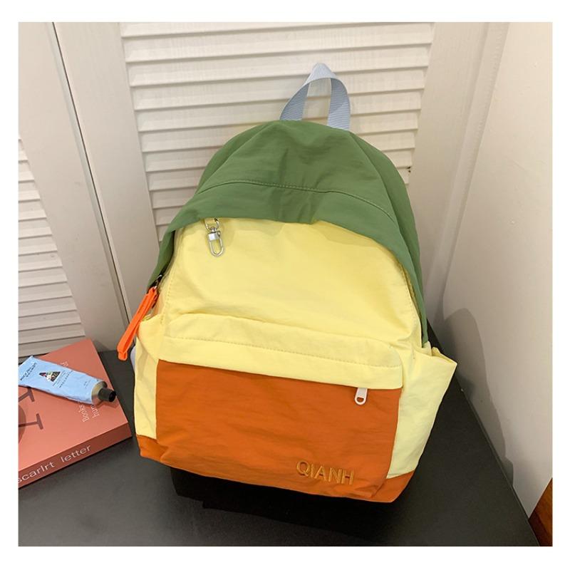 Girls schoolbag versatile backpack leisure girl campus junior high school contrasting color travel lightweight backpack
