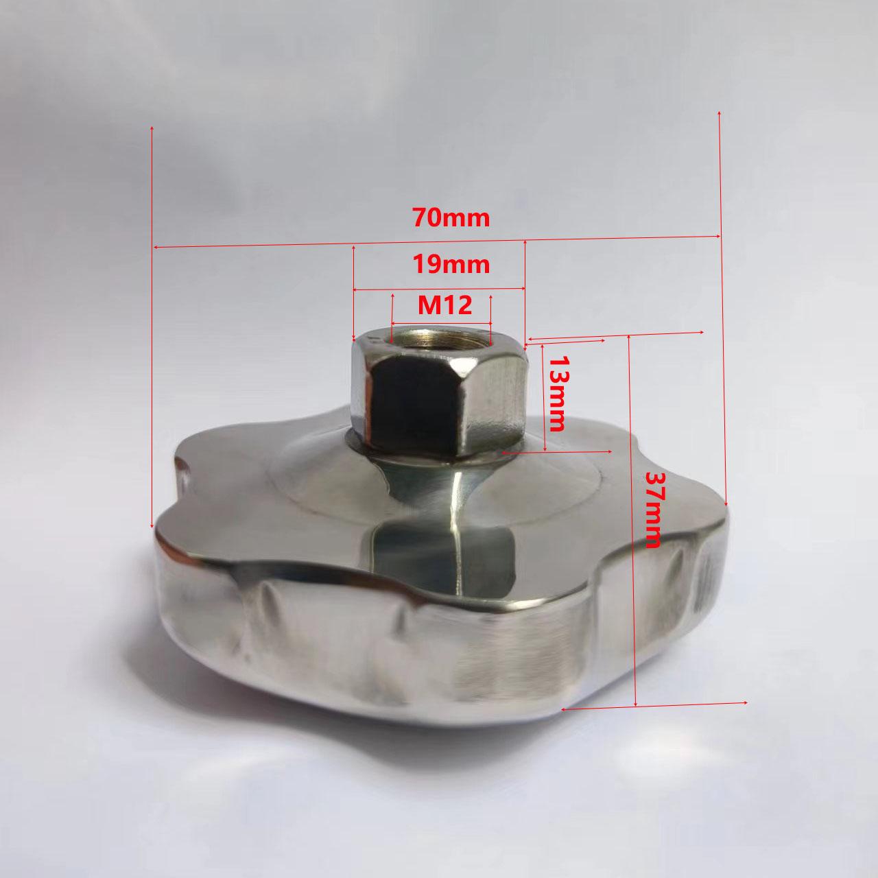 

304 Stainless Steel Plum Blossom Handwheel Knob with Round Nut and Through Hole