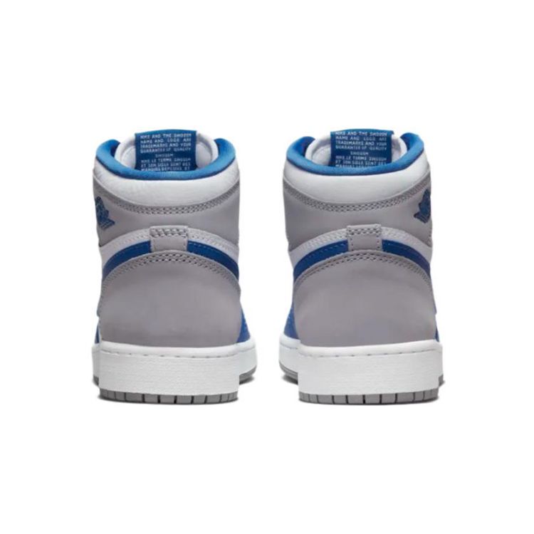 Air Jordan 1 Retro High OG GS True Blue Kinder-Sneaker Weiß Zementgrau FD1437-410