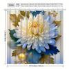 Elegant Golden Autumn Chrysanthemum Bath Curtain, Water-Resistant & Anti-Fog,  Hooks Included,Multi-Purpose Decor