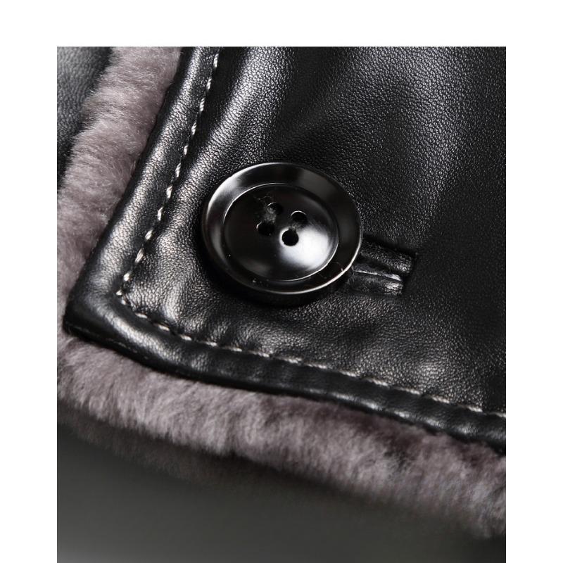 Fur Integrated Men's Slim Fit Genuine Leather Clothes Men's Thickened Leather Jacket Middle-Aged Fur Coat Winter