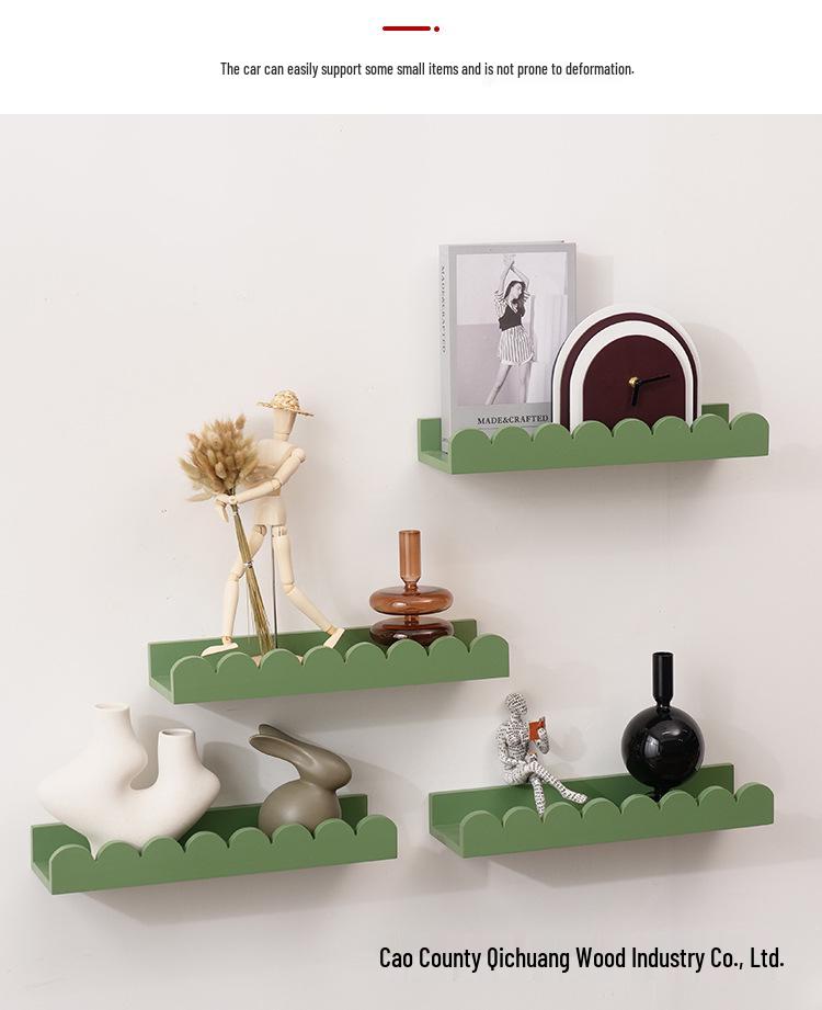 Solid Wood Lace Wall-Mounted Decorative Shelf for Home Living Room