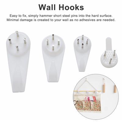 20X Plastic Hard Picture Frame Wall Hooks Photos Mirror Hanging Hangers White P0