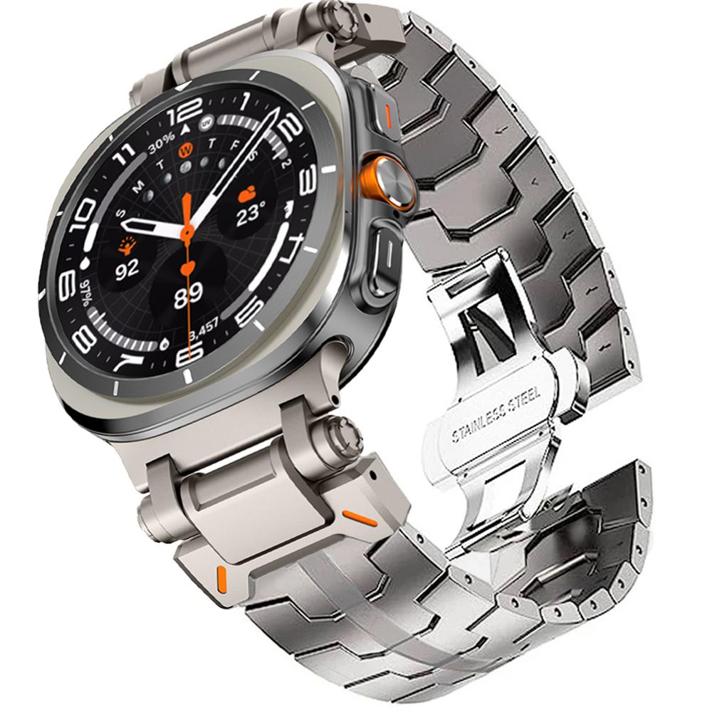 

Деловой браслет из нержавеющей стали для Samsung Galaxy Watch Ultra 47 мм Роскошный мужской ремешок для GALAXY WATCH 47MM ultra 7 Ремешок без зазоров Galaxy Ultra 47mm