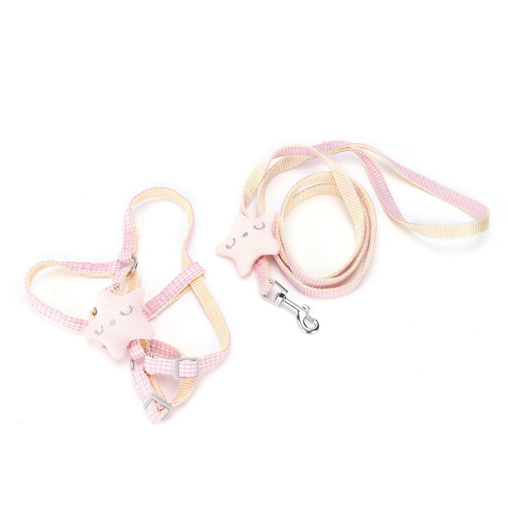 Haustiergeschirr mit Leine Verstellbares Weiches Mesh Atmungsaktives Körpergeschirr Einfache Kontrolle für Kleine Mittelgroße Große Katzen