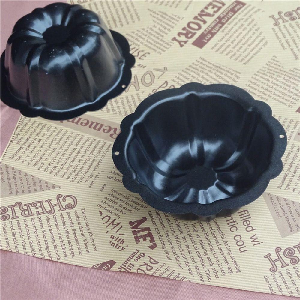4 Pcs Carbon Steel Fluted Cake Mold Nonstick Muffin Cups Round Mini Cake Pan  Brownie