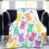 1 Stück Osterbunte Flanelldecke mit Hasenmotiv, 2D-Flachdruck, Ganzjahres- & Feiertagsdecke, Gemütlicher Überwurf für Kinderzimmer, Wohnzimmer, Camping