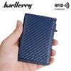New Men's Card Bag RFID Automatic Pop-up Zipper Carbon Fiber Magnetic Card Clip Men
