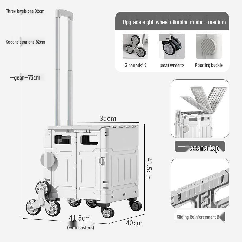 Younai Folding Outdoor Trolley – Portable Shopping Cart for Home & Street Vendors